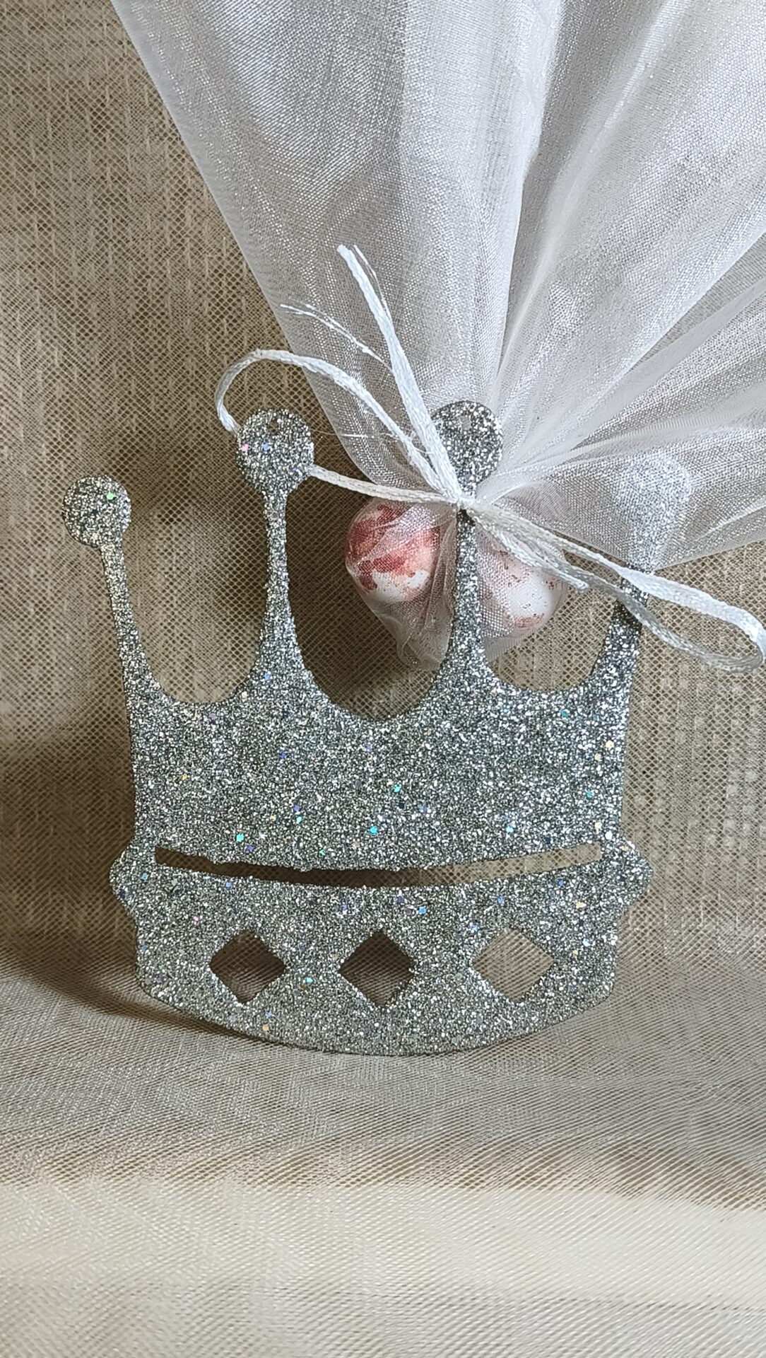 Mπομπονιερα Βαπτισης Κορωνα Glitter