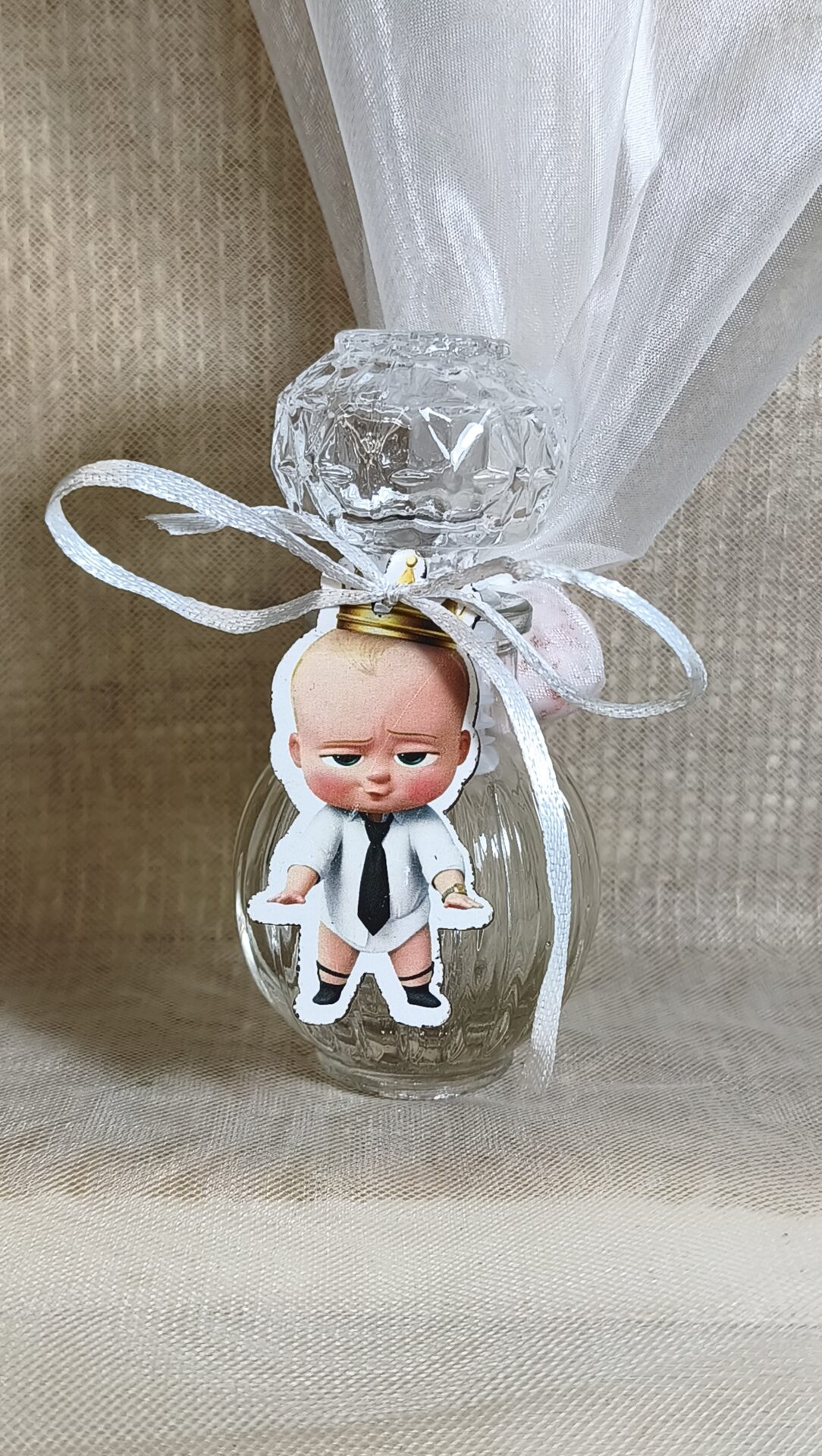 Mπομπονιερα Βαπτισης Μπουκαλι 50ml+Baby Boss Μαγνητακι