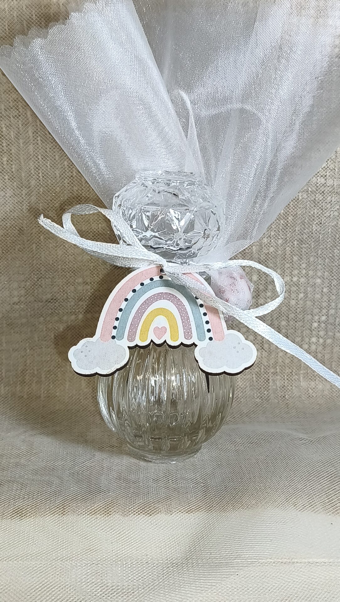 Mπομπονιερα Βαπτισης Μπουκαλι 50ml+Ουρανιο Τοξο Μαγνητακι