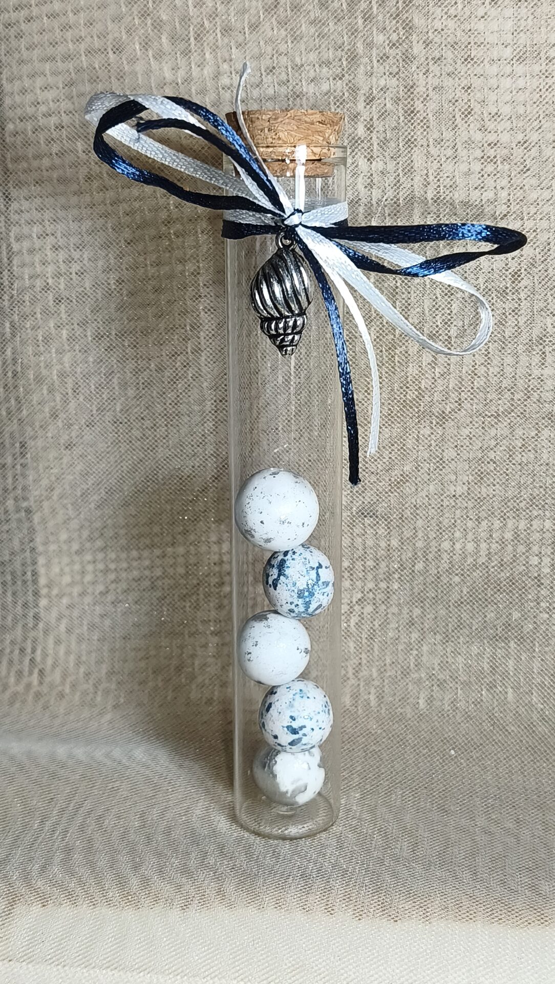 Mπομπονιερα Γαμου Δοκιμαστικος Σωληνας+Κοχυλι