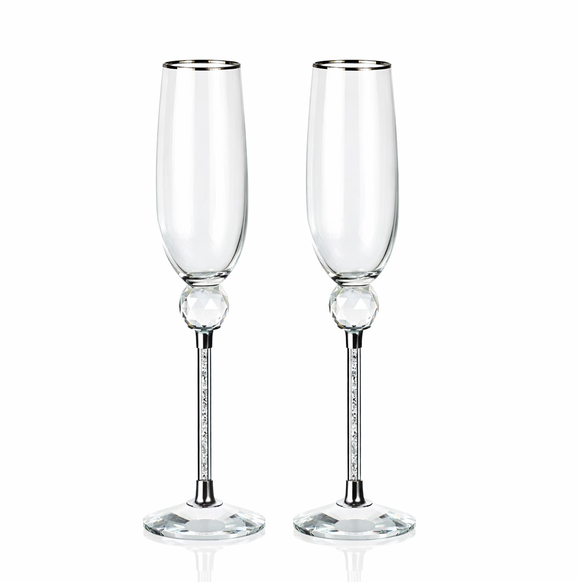 Σετ ποτήρια σαμπάνιας γάμου κρυστάλλινα