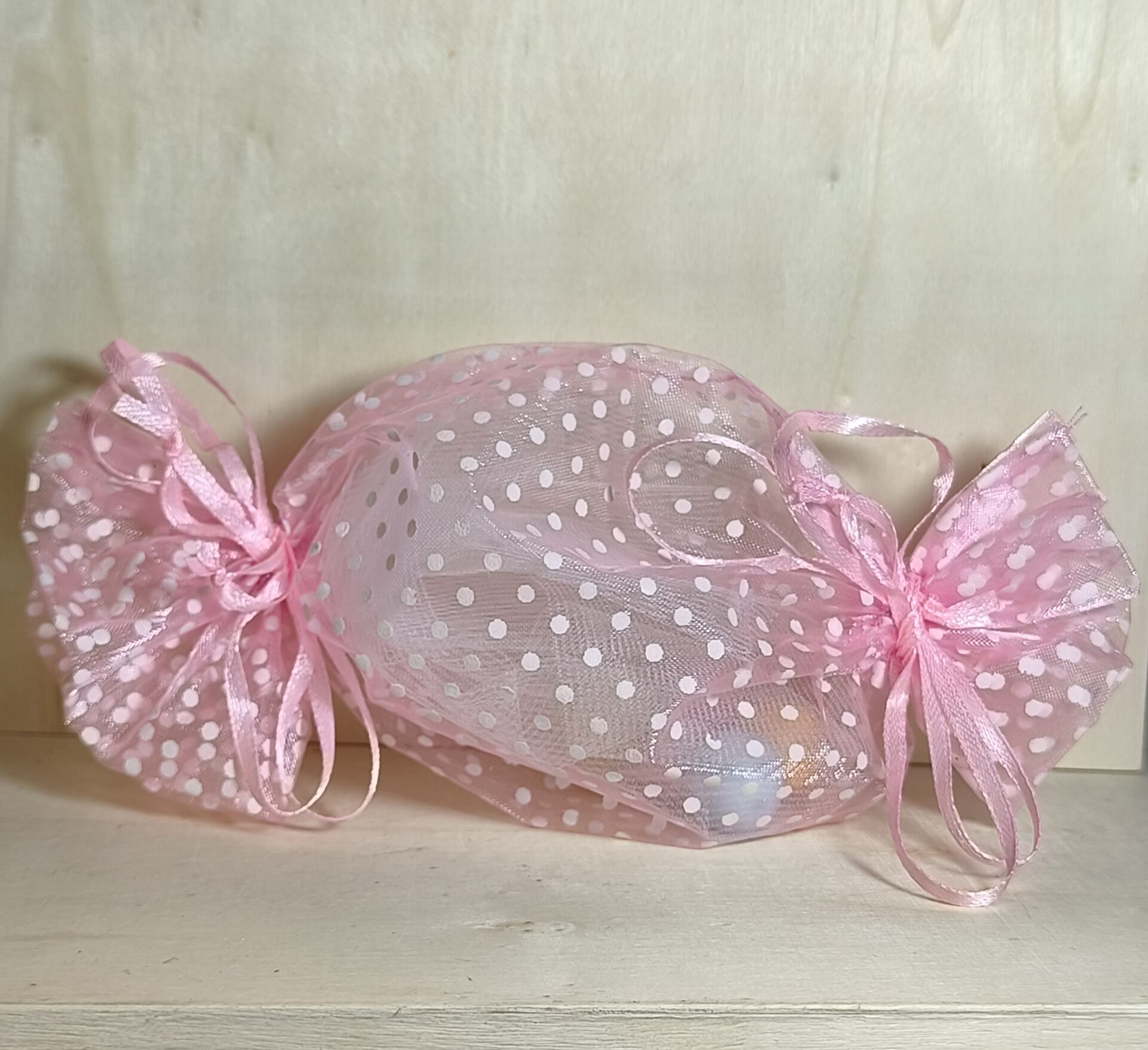 Mπομπονιερα Βαπτισης Πουγκι Οργαντινα καραμελα Πουα Διαφορα Χρωματα