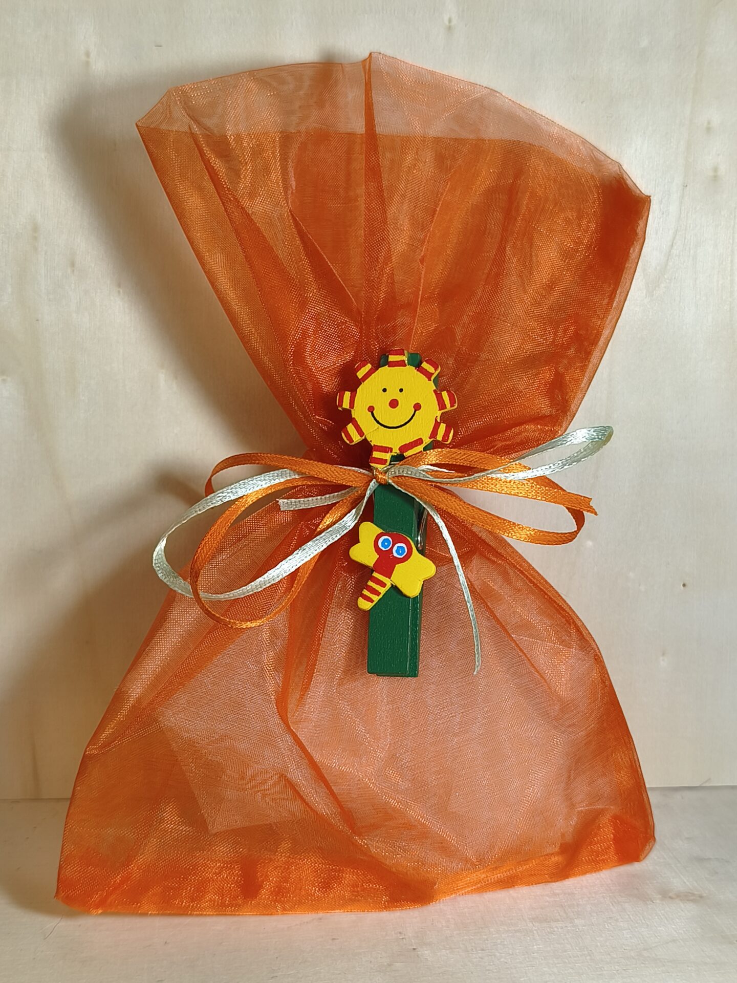 Mπομπονιερα Βαπτισης Πουγκι+Ζωακια Μανταλλακι