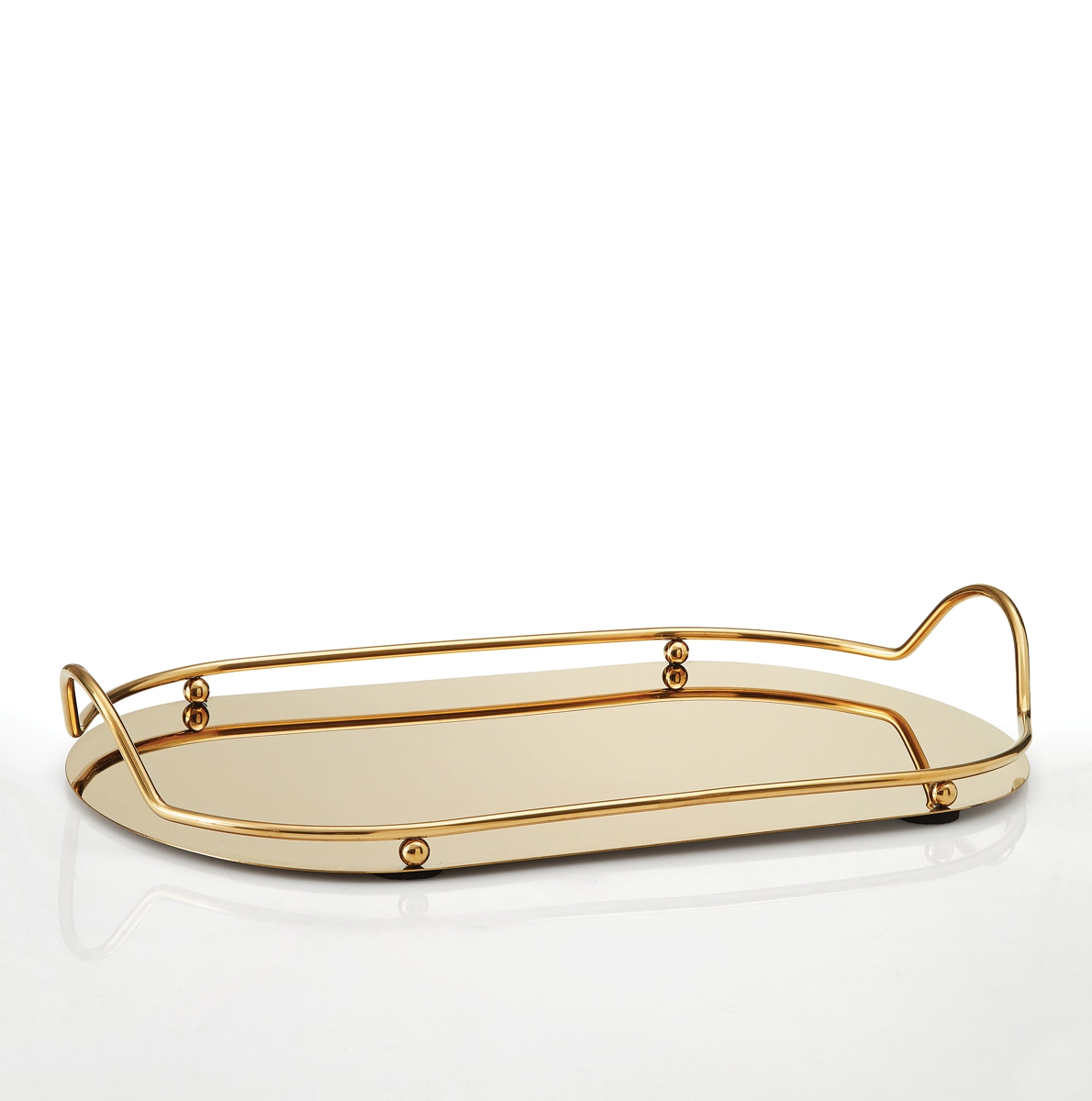 Οβάλ μεταλλικός χρυσός δίσκος inox