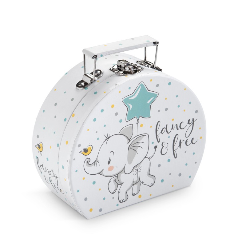 Mπομπονιερα Βαπτισης Βαλιτσακι Ελεφαντακι