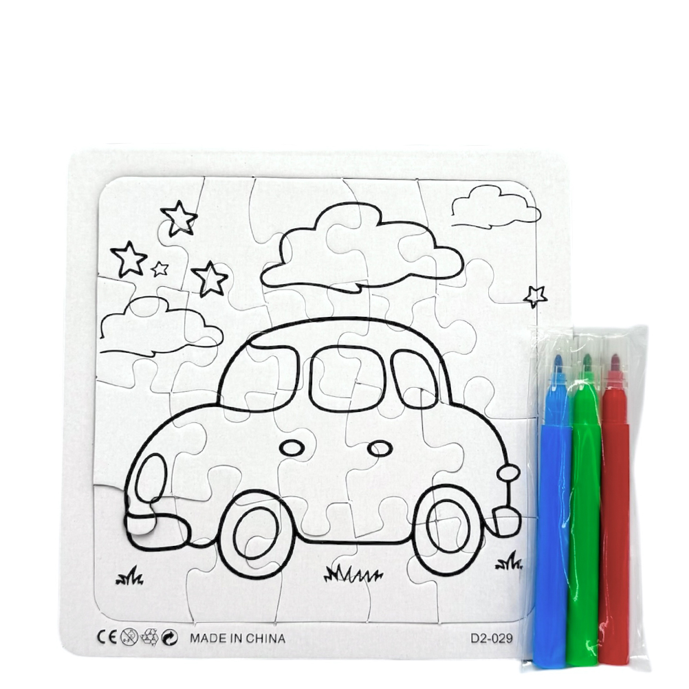 Mπομπονιερα Bαπτισης ΠΑΖΛ ΜΕ ΜΑΡΚΑΔΟΡΟΥΣ Αυτοκινητακι