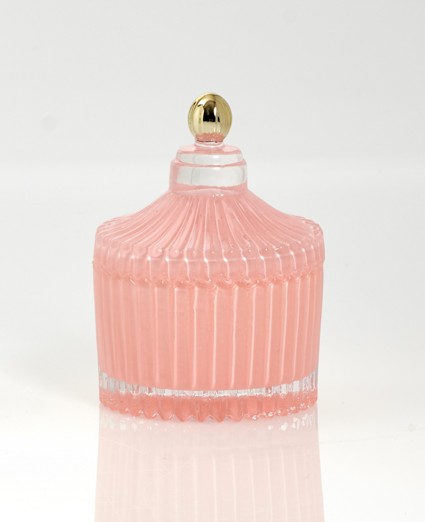 Mπομπονιερα Γαμου Μπιζουτιερα Αναγλυφη Ροζ Με Χρυση Μπιλια