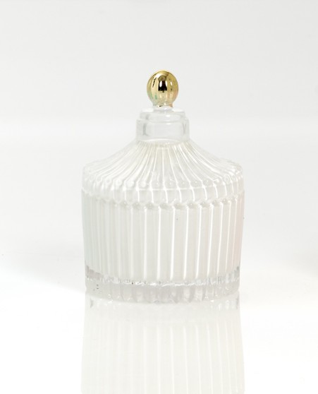 Mπομπονιερα Γαμου Μπιζουτιερα Αναγλυφη Λευκη Με Χρυση Μπιλια